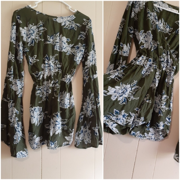 Abercrombie & Fitch floral romper boho bell sleeve - Picture 2 of 8